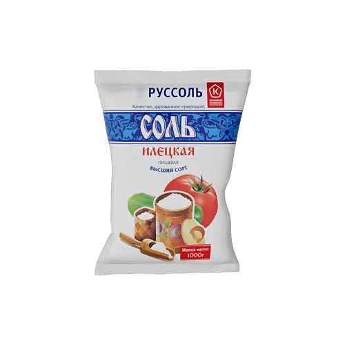 Соль пищевая Руссоль Сорт выс пом №1 мешок 30кг фас 1кг